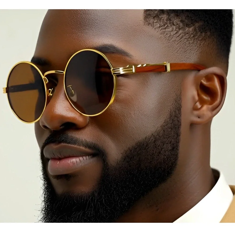 Dark Brown Lens Sunglasses Men Fashion Retro Classic Shades Trendy Hip Hop New‎